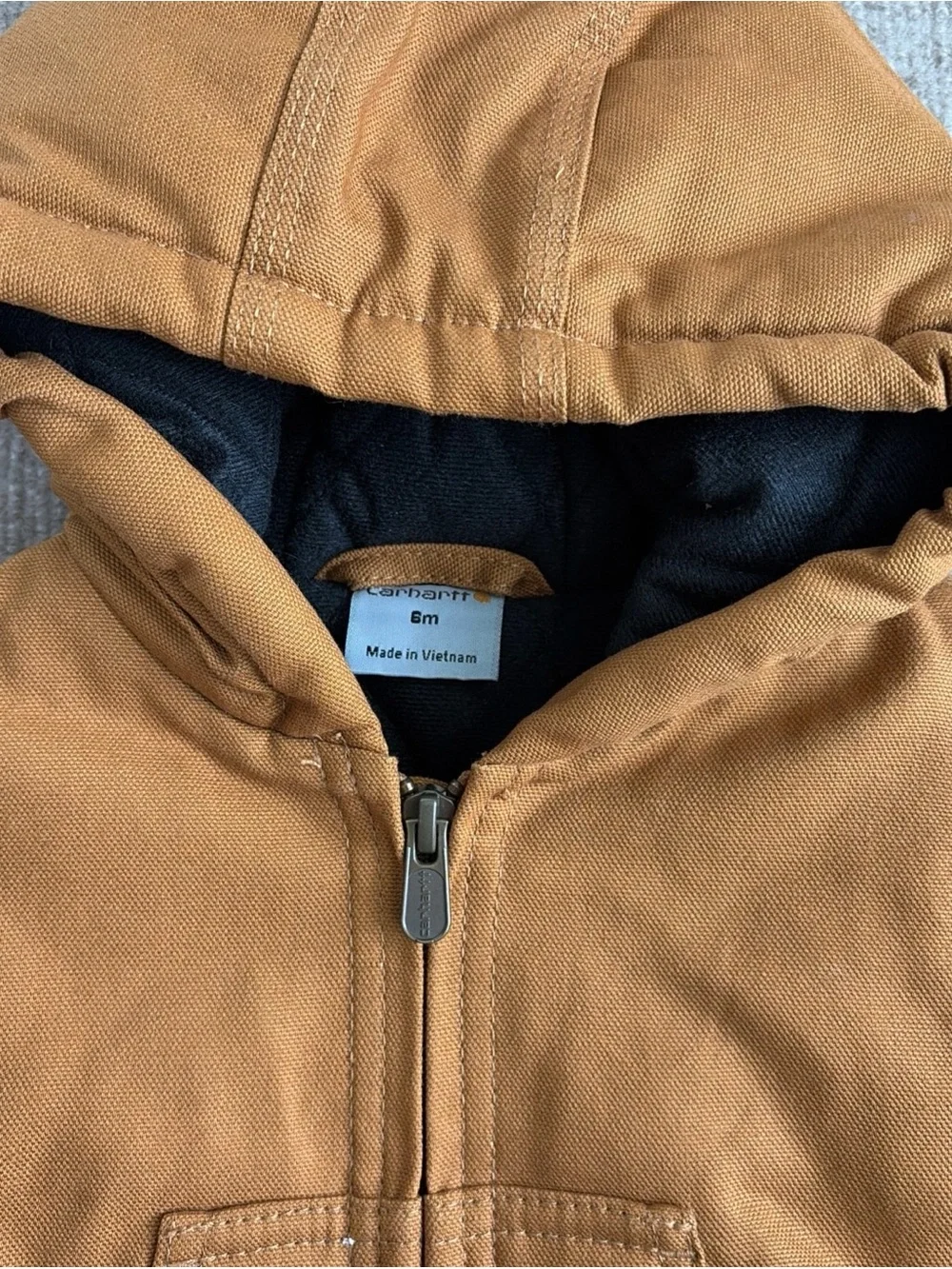 Carhartt Babies Sz 6 Months Full-Zip Insulated Hooded Canvas Jacket - Picture 3 of 7